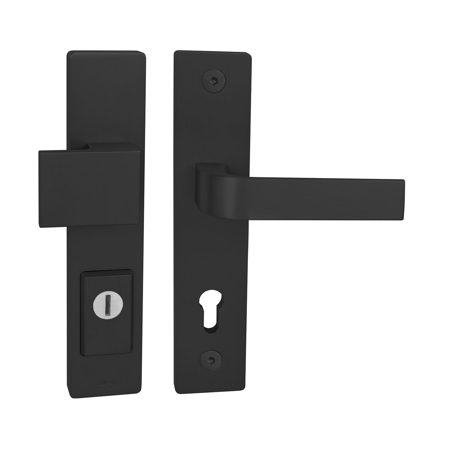 TI - FORTE PLUS 3214/CINTO 2732 - SH, hrúbka dverí 104-110 mm, kľučka/kľučka, PZ PLUS s otvorom pre vložku, 72 mm, CIM - čierna matná (153)