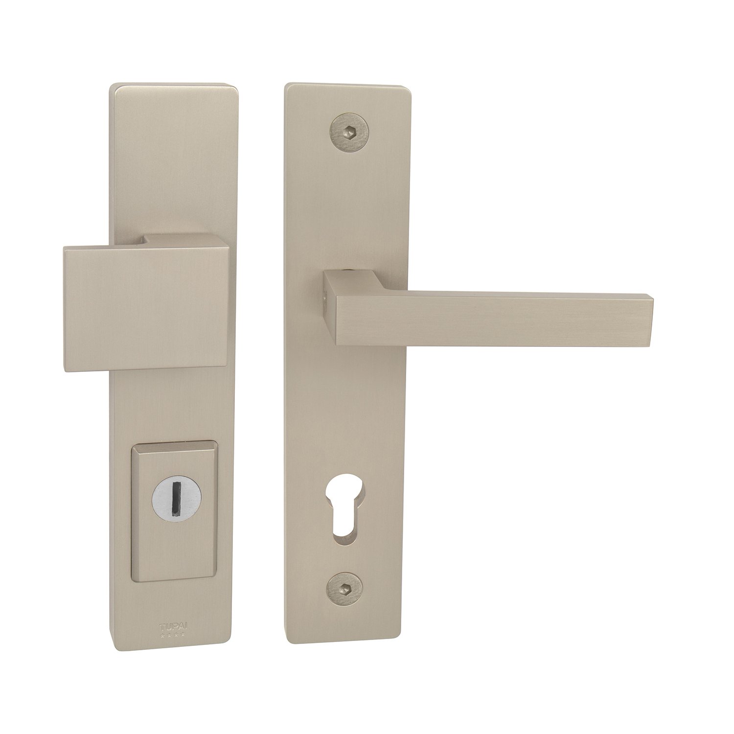 TI - FORTE PLUS 3214/SQUARE 2275 - SH, hrúbka dverí 104-110 mm, kľučka/kľučka, PZ PLUS s otvorom pre vložku, 72 mm, NIM - nikel matný (142)