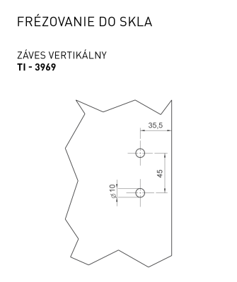 TI - Pánt na sklo vertikálny, NIM - nikel matný (142)