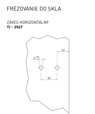 TI - Pánt na sklo horizontálny, ZLL - zlatá lesklá (01)