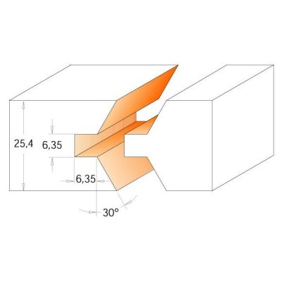 CMT C955 Sada fréz na okrasné hrany - D40 I25,4 A30° S=12 HW